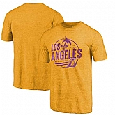 Los Angeles Lakers Gold Surf Rider Hometown Collection Fanatics Branded Tri-Blend T-Shirt,baseball caps,new era cap wholesale,wholesale hats